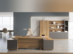 Color nuez Gerente moderno Escritorio Muebles comerciales