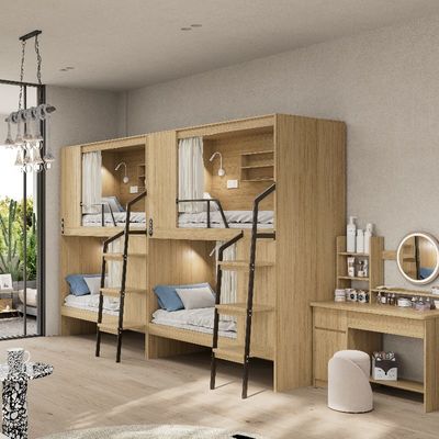Hostal-Listo Apartamento moderno completamente cerrado Camas de madera y escaleras de acero Soporte de personalización