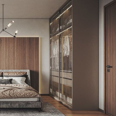 Comprar Apoyo a la personalización Muebles de apartamento de gran espacio elegante y práctico con puertas de vidrio armario de madera online manufacture