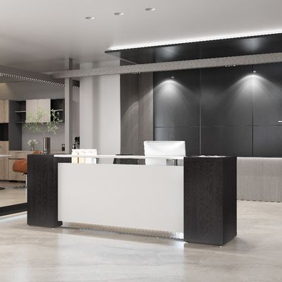 comprar Muebles de oficina modernos y contemporáneos Recepción de escritorio en plata Apoyo a la personalización y blanco con Muebles Myidea online manufacture