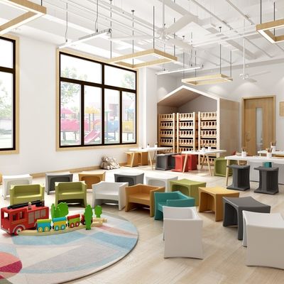 comprar Apoyo a la personalización Sala de música Estudiantes Silla de taburetes de múltiples lados, Jardín de infancia simple multifuncional Silla de plástico para niños online manufacture