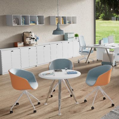 comprar Soporte de personalización Muebles de oficina de estilo moderno Mesa con encimera blanca y piernas de acero metálicas resistentes online manufacture