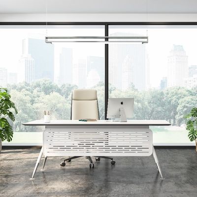 comprar Muebles de oficina modernos Escritorio ejecutivo con pies de metal en Blancanieves soporte de personalización online manufacture