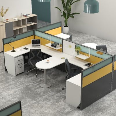 comprar Muebles de oficina para 4 personas personal de oficina mesa de trabajo ejecutiva con soporte de pierna de metal online manufacture