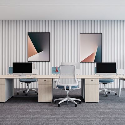 comprar Apoyo a la personalización Muebles de oficina comerciales Mesa de personal para dos o cuatro personas con pantalla separada y armarios de archivos online manufacture