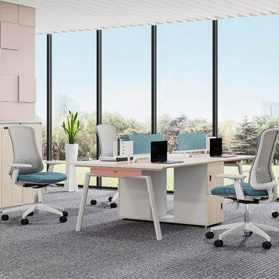 comprar Soporte de personalización Escritorio de dos / cuatro personas con gabinete de archivos con bloqueo Color de tamaño personalizable online manufacture