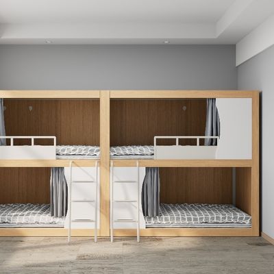 comprar Cama doble de acero y madera amigable para jóvenes para dormitorios o apartamentos de loft online manufacture