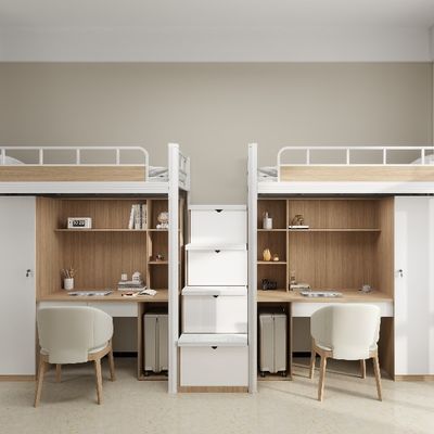 comprar Cama personalizada con escalera armario y escritorio de estudio para dormitorio online manufacture