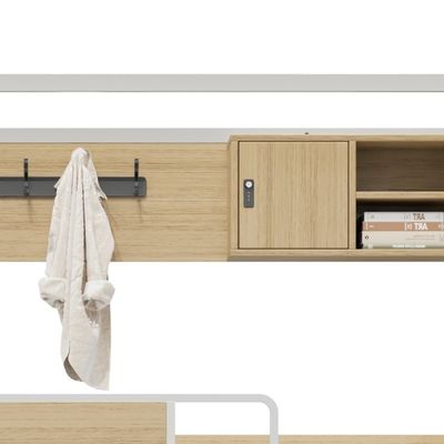Support customization Student Dormitory Double-Decker Iron Frame Bunk Bed with Curtain Rack and 250 lbs Weight Capacity