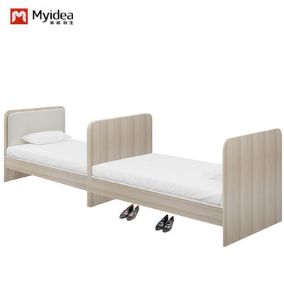 Comprar Cama doble de estilo nórdico en color claro Apoyo a la personalización para dormitorio escuela apartamento o dormitorio hecho de madera Muebles de hotel online manufacture