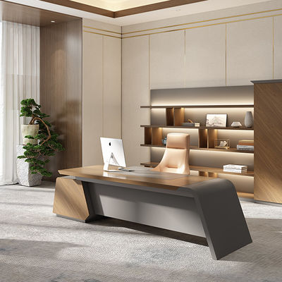 comprar Soporte de personalización Escritorio moderno de lujo Jefe Panel de madera de MDF grande en colores oscuros Diseño clásico para oficina Uso de muebles modulares online manufacture
