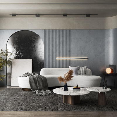 comprar Soporte de personalización Nordic Minimalism Set de sofá de cuero, oficina, dormitorio, diseño innovador de arco, piernas de metal, tripla, tela online manufacture