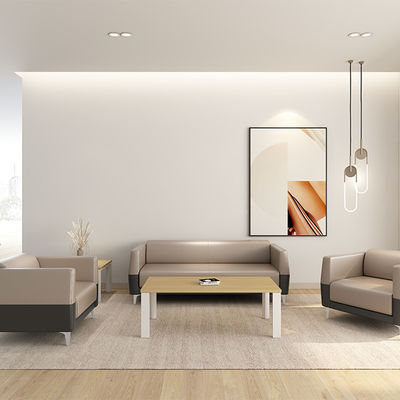 Modern Hot Selling Office Furniture Sofa, Stainless Steel Foot Leather Business Reception Sofa, Office Sofa Set