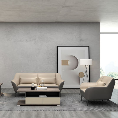 Modern Three Person Business Hotel Reception And Reception Room, Lobby For Negotiation, Office Sofa, Leather Sofa, Coffee Table Combination