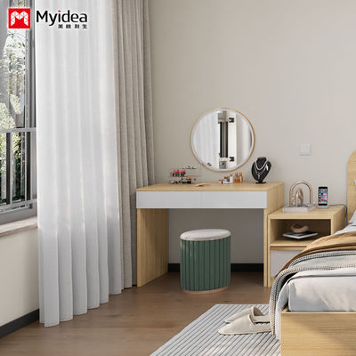 comprar Combinación de escritorio y silla con cajón de espejo personalizable, mesa de vestidor de dormitorio Capacidad de carga 1000N Blanco de Myidea online manufacture