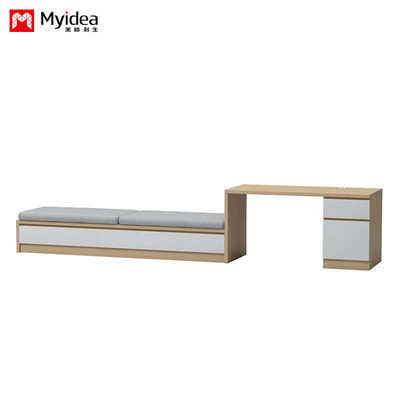 Single Occupancy Wooden Cabinet Table with Side Drawers and Office Desk Panel Used in Commercial Furniture Custom Design