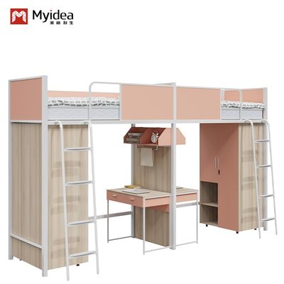 comprar Cama litera combinada de acero y madera con escritorio/espacio de almacenamiento incorporado y requiere montaje para dormitorios universitarios online manufacture