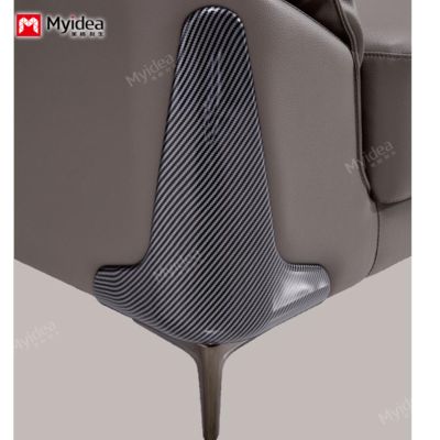 Office Sofa and Coffee Table Set, Modern Business Reception Area, Light Luxury Leather Three-seater Sofa