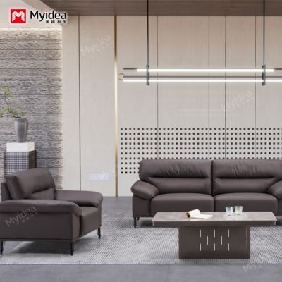 Simple luxury solid wood frame office sofa set lightweight luxury business office furniture library sofa