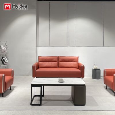 comprar Sofá de oficina moderno de lujo de cuero nuevo Conjunto de recepción de negocios Empresa de muebles Jefe de escuela Sofá de oficina de hotel online manufacture