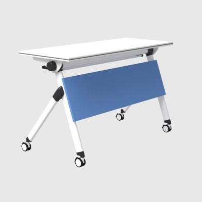 Minimally Designed Steel Legged Foldable Training Table For Easy Mobility, With A Learning Board And A Single Person Conference Table