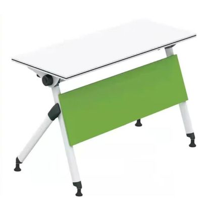 Minimally Designed Steel Legged Foldable Training Table For Easy Mobility, With A Learning Board And A Single Person Conference Table