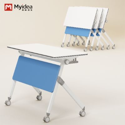 comprar Mesa de entrenamiento plegable con piernas de acero de diseño mínimo para una movilidad fácil, con un tablero de aprendizaje y una mesa de conferencias para una sola persona online manufacture
