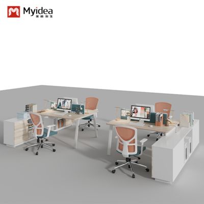 comprar Escritorio del personal de la fábrica de muebles de oficina de Foshan con dos personas frente al gabinete, escritorio de oficina cerrable, escritorio de ordenador de estilo pantalla online manufacture
