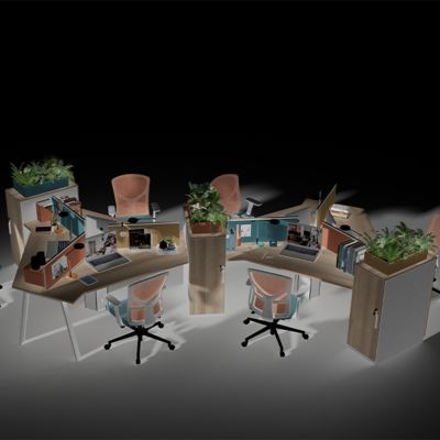 Myidea Large Storage Cabinets, Office Desks, Facing Screens, Staff Desks And Chairs, Paired With Computer Desks, And Multi Person Office Furniture