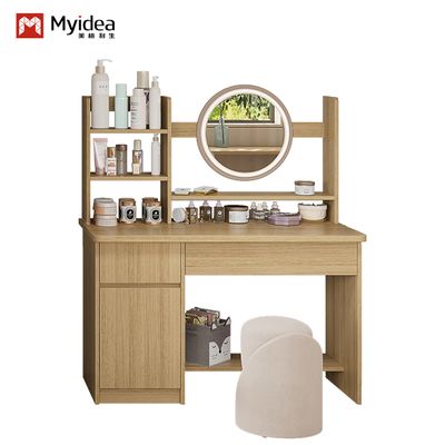 Apartment Makeup Table, Bedside Dressing Table, Cosmetics Storage Rack, Bedroom With Stool, Dressing Table