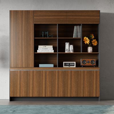 comprar Archivador de madera con rejilla, archivador, mueble expositor de suelo, estantería de oficina, estantería de almacenamiento online manufacture