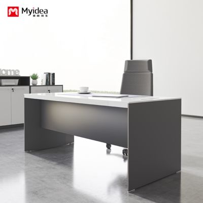 customization white baking paint process office desk，modern and fashionable boss desk，office furniture，computer desk