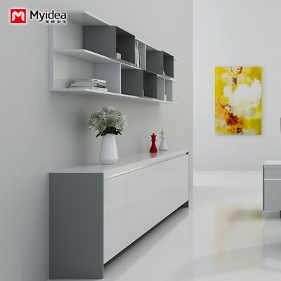 comprar Armario de archivos de oficina, armario colgante, armario de escritorio pintado de blanco brillante online manufacture