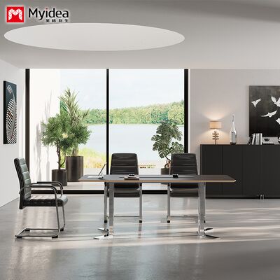 comprar Personalización de mesa de conferencias de alta gama: tablero ignífugo FENIX sin huellas dactilares, diseño de estructura de acero, tacto agradable. online manufacture