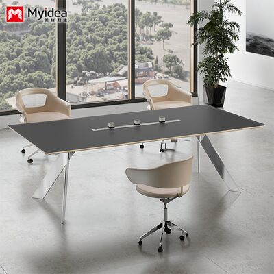 comprar Personalización elegante y de alta gama, mesa de oficina y conferencias a la moda con patas de acero inoxidable brillante, tela suave y cómoda al tacto. online manufacture