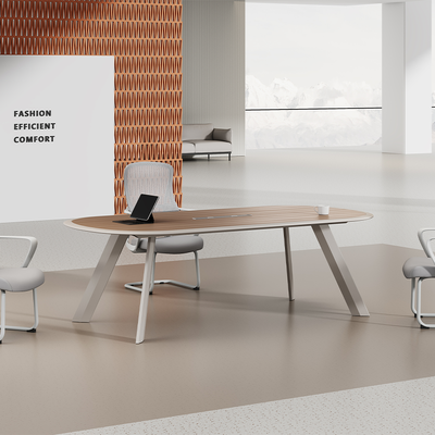 comprar Mesa de conferencias con borde redondo laminada con vinilo de PVC: superficie pintada brillante para salas de reuniones de oficina online manufacture