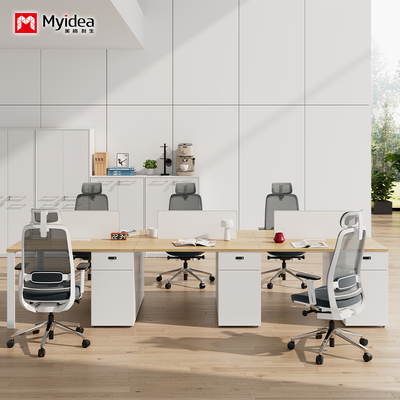 comprar Escritorios de trabajo modernos de madera con espacio de almacenamiento uno frente al otro, diseño independiente, fácil montaje online manufacture