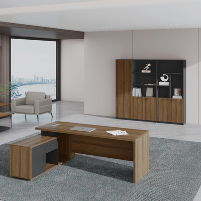 comprar Escritorio Ejecutivo de Computadora con Gabinete de Almacenamiento, Diseño Moderno de Panel de Madera, Construcción Duradera y Ecológica, Requiere Ensamblaje online manufacture