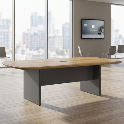 comprar Proceso de revestimiento de película de PVC Mesa de conferencias moderna ecológica con cableado flexible Muebles de oficina de 8 plazas online manufacture