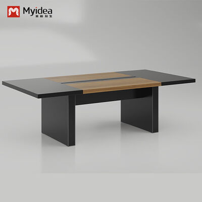 Comprar Mesa de conferencias de calidad comercial con canales de cableado integrados y base reforzada revestida de aluminio – Ideal para salas de juntas corporativas y espacios de trabajo preparados para la tecnología. online manufacture