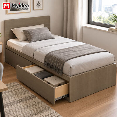 Comprar Estructura de Cama Individual para Uso en Apartamentos y Hoteles con Almacenamiento Debajo de la Cama, un Cajón de Almacenamiento en un Lado y un Zapatero en el Otro Lado, Diseño que Ahorra Espacio para Habitaciones Pequeñas online manufacture