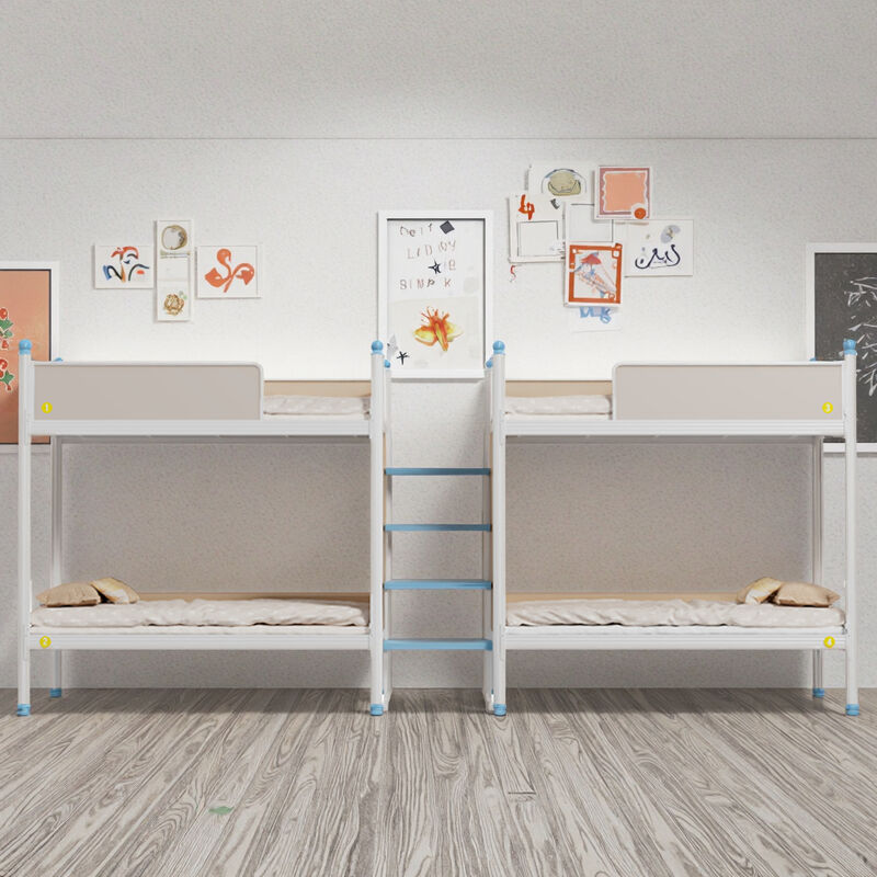 Thickened Four Person Bed, School Dormitory, Stable Bunk Beds for Students, Step Ladder, Multi Person Employee Dormitory Bed
