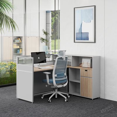 Personalización Escritorio de personal de Myidea con gabinete de almacenamiento, estilo de pantalla, asiento único, oficina simple y moderna, escritorio de computadora