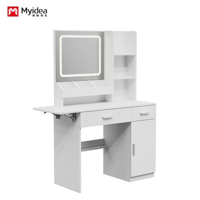 Personalización sencilla con espejo, taburete, tocador, dormitorio, cosméticos con armario, mesa de almacenamiento, hogar de tamaño pequeño, mesa de maquillaje