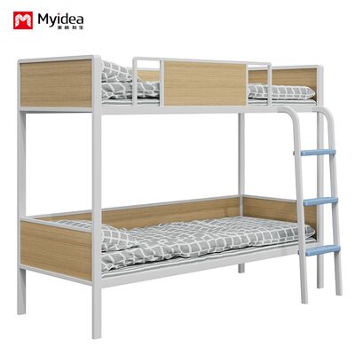 personalización Myvidea Apartamento Cama de cama con tuberías engrosadas, Cama de niños escolares, Cama de doble capa con marco de hierro